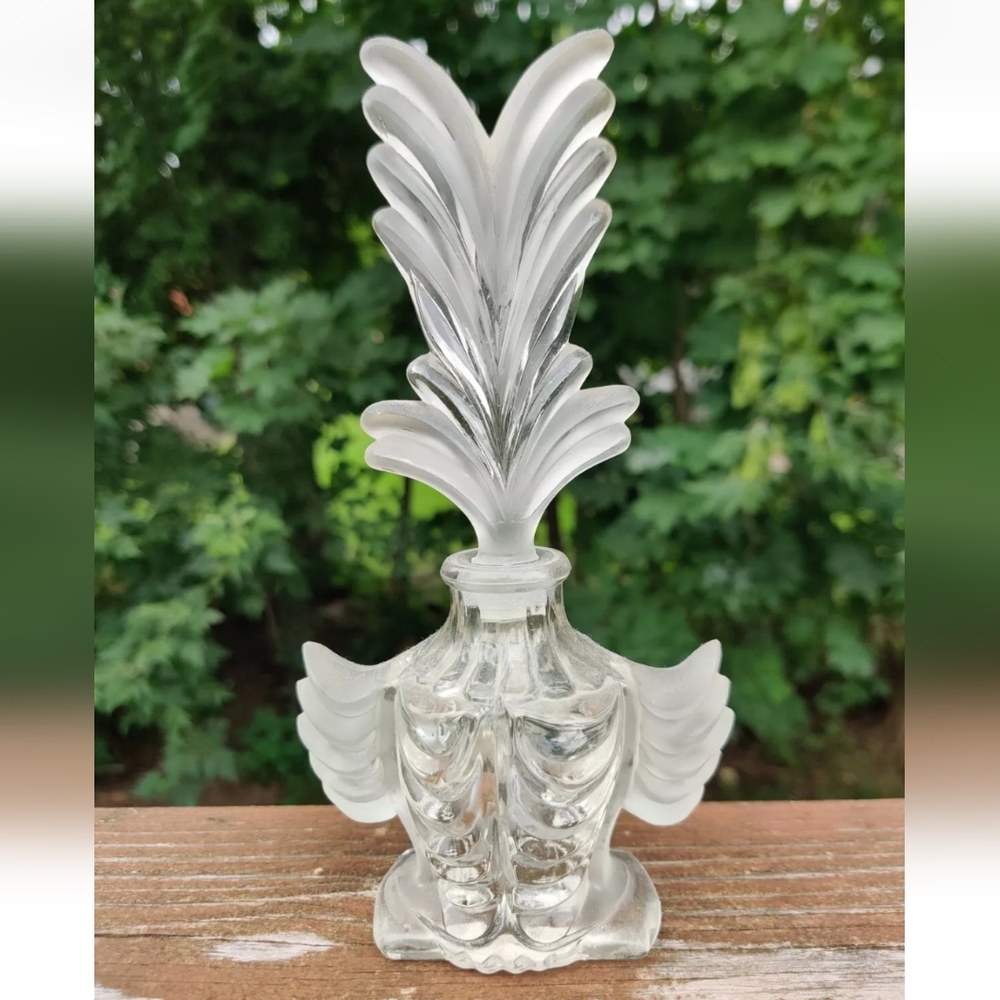 Vintage Art Deco Pressed Glass Perfume Bottle